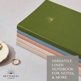 Faux Leather Lined Notebook Journal Notebook University Notebook, Work Notebook Writing Notebook Journal Notetaking, Daily Journal Writing book Pads & Diaries Note Book A5 Lined (Olive Green)