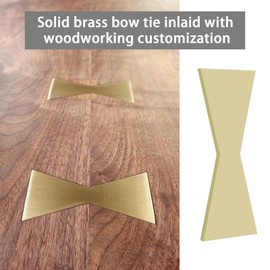 Create idea Solid Brass Bow Tie 100 mm x 38 mm x 4 mm Slot Cutting Wooden Bow Tie Professional Butterfly Inlay Butterfly Inlay for Bowtie Inlay Woodworking