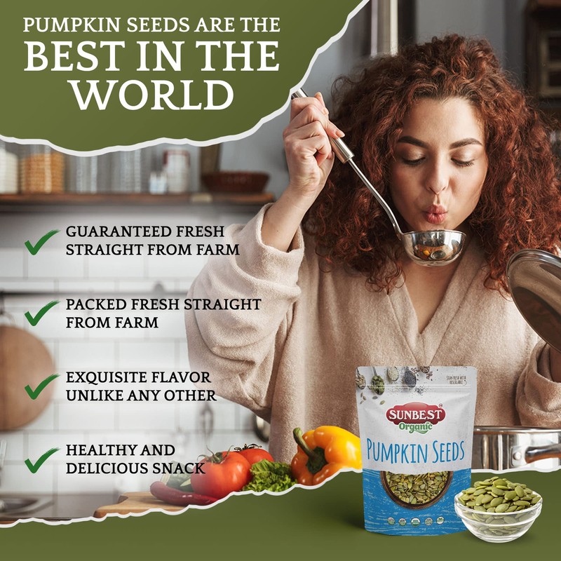 Sunbest Natural - Pumpkin Seeds Raw and Fresh, Pumpkin Seeds