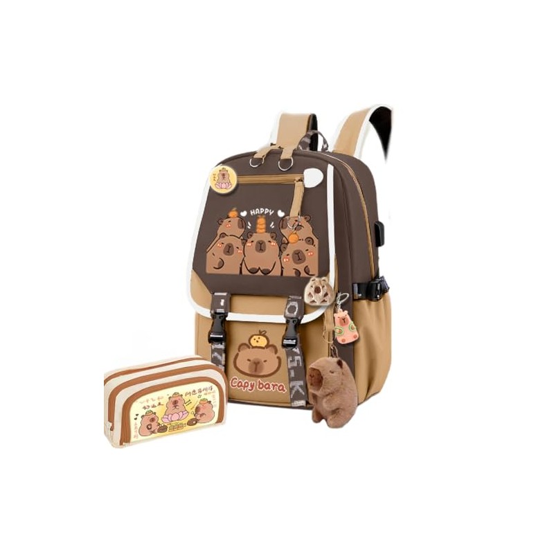 Kapibara Capybara Cartoon Backpack Gift Large Capacity Waterproof Kapibara stuff