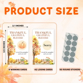 BXVRT Thanksgiving Scratch Off Cards, Find The Pumpkin Challenge Games for Adults, Autumn Raffle Tickets for Family Gathering Ice Breaker Activities, Fall Party Favors, A05