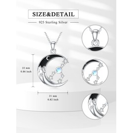 Flpruy Taurus Necklaces for Women 925 Sterling Silver Crescent Moon Taurus Zodiac Constellation Pendant Gothic Jewelry May Birthday Gifts for Girlfriend Wife Grandma Mom