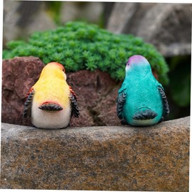 FUNOMOCYA 2Pcs Resin Bird Figurines Garden Ornament Craft Outdoor Decor for Home Eye Catching Landscape Accents Durable and