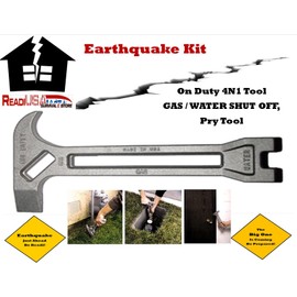 On Duty Emergency Gas Shut Off 4-in-1 Tool for Earthquakes, Hurricanes, Fires, Floods, Disasters and Emergencies - Survival and Rescue Gas Turn Off Wrench