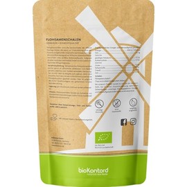 bioKontor Flohsamenschalen gemahlen BIO 1000g (1 kg) I 99% Reinheit I Flohsamenschalenmehl low carb - indische Flohsamen Schalen - Rohkostqualit?t - bioKontor