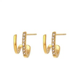 IVANI Gold Double Hoop Earrings for Women - Lightweight 18K Gold Plated Hoop Earrings for Single Piercing - Small Gold Hoop Earrings, Hypoallergenic Dainty Earrings, Trendy Earrings Jewelry Gifts (Double Hoop Earrings)