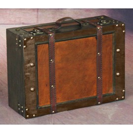 Vintiquewise(TM) Old Style Suitcase/Decorative Box with Straps