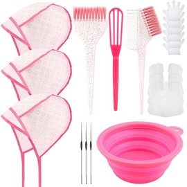 YOOVR Kit de 19 piezas de blanqueador para el cabello con cepillo de tinte para el cabello y juego de tazón, batidor de color, tapa de glaseado con ga
