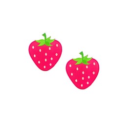 PLpatch Set of 2 pcs. Mini Pretty Strawberry Cute Fruit Patches Cartoon logo1 Patches Sew Iron on Embroidered Applique Badge Sign Patch Clothing Costume (Pink), vary small