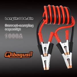 Qiboqusi Jumper Cables,The Cables are 8 Gauge 9 Feet Long and Made of Copper - Clad Aluminum.Heavy - Duty Jumper Cables are Jumper Cables for Cars.