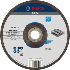 Bosch 2608600379 Grinding Disc for Steel, Black, 180 x 8 mm