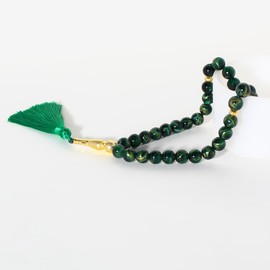 Tassels Beads Stones Meditation Bracelets Protection 33 Player Beads Muslim Islam Prayer Hand Knotted Arab Japa Unisex Yoga Long Chain Mala Strand Bangles Gifts-Jade