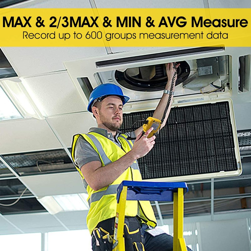 CFM Anemometer Digital Wind Gauge, Kethvoz HVAC Industrial Wind Meter
