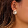 TseenYi Large Pearl Studs Earrings Gold Pearl Button Stud Earrings