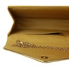 Girly Handbags Ladies Faux Suede Envelope Clutch Bag, mustard, Modern