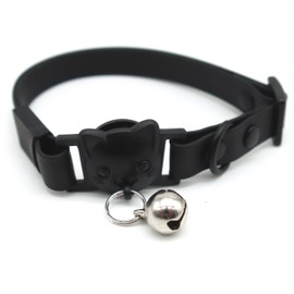 PICKLE WICKLE PET - Breakaway Safety Waterproof Cat Collar - PVC Coated Nylon - Quick-Release Clasp - Lightweight - Soft & Comfortable - Wildlife Bell - 23cm-33cm Adjustable Fit (Black)