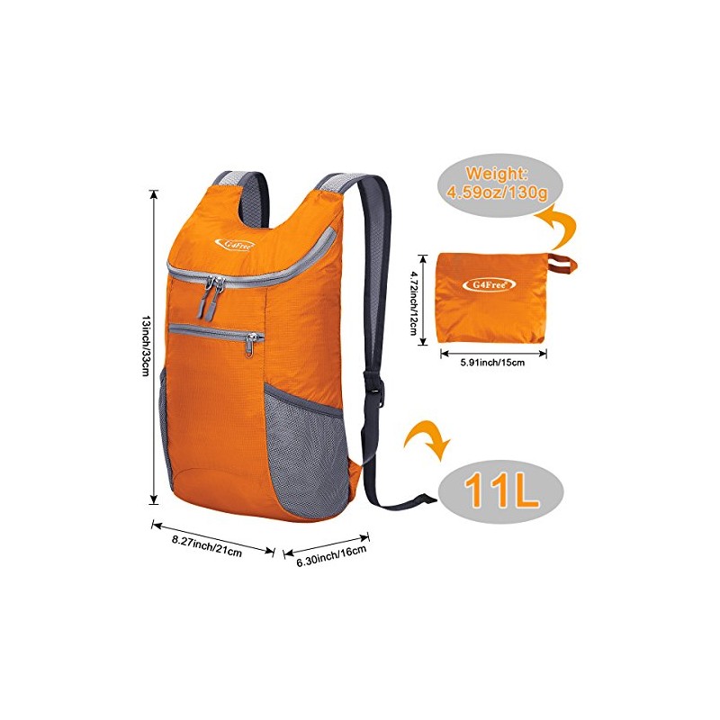 G4Free Lightweight Backpack for Men Women Small Daypacks Foldable Shoulder