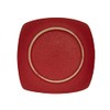 Ceramic Tea Holder (Square, Crimson), W 3.5 x H 0.8