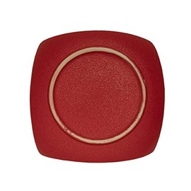 Ceramic Tea Holder (Square, Crimson), W 3.5 x H 0.8 inches (8.8 x 2 cm), Single Item