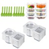 10 Sets Double Compartment Condiment Container with Lids, Reusable Snack