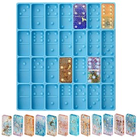 Moldes de Resina Domino Moldes de Resina de Silicona Domino 28 Cavidades Moldes de Silicona para Juegos de Dominó Personalizados Moldes de Resina Epoxi Moldes de Resina de Silicona