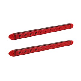 TRUE MODS 2pc 16" Inch 11 Red 12V LED Trailer Light Bar Strip [DOT] [IP65 Waterproof] [Park Brake Turn Signal] Running Marker ID Rear Tail Lightbar for 80" Motorcycle Utility Marine Boat Trailers
