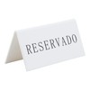 Securit Reservation Table Stands, Reservado-Spanish (Set of 5), White, 5x10x4,