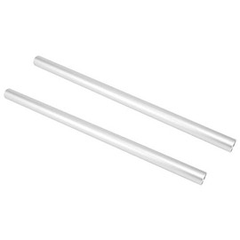 Haoge VA-PR28W 28cm 11 Inch Long Aluminum Alloy Rod 15mm Rods with M12 Thread for Camera Rail Support System Rig Shoulder Pads Monitor Mount Rod Clamp Base Mattebox Follow Focus Silver, Pack of 2