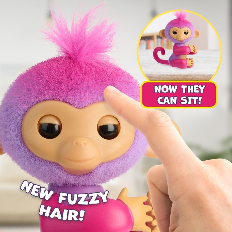 Fingerlings 2023 NEW Interactive Baby Monkey Reacts to Touch –
