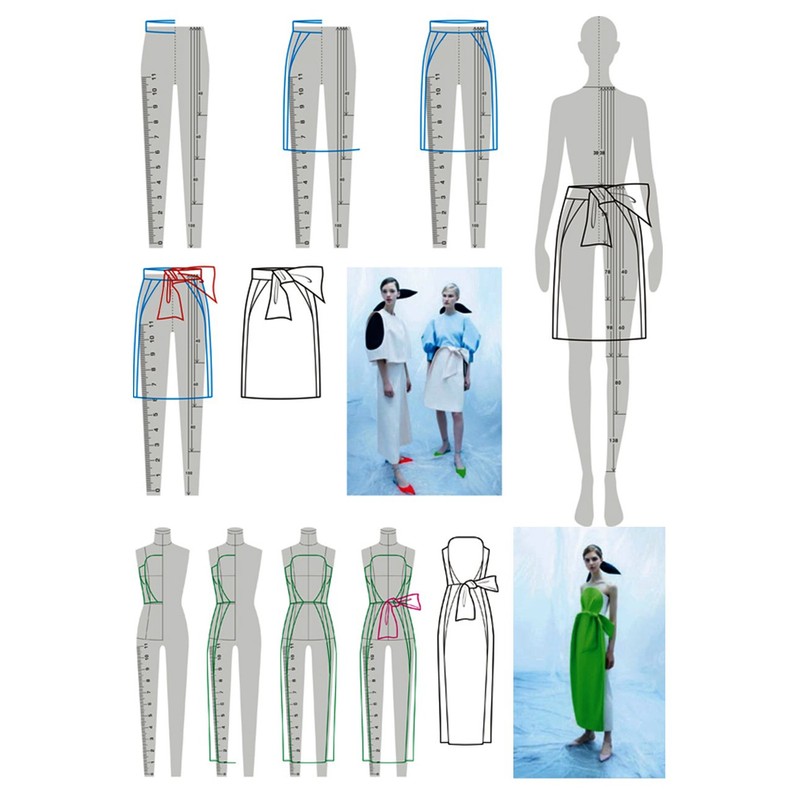 XIEHAIGE 4 Pcs Humanoid Clothing Measuring French Curve Pattern Grading