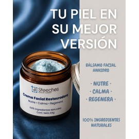Bálsamo Facial de Sebo de Res con Tanaceto Azul, Jojoba y Rosa Mosqueta – Nutrición e Hidratación Profunda – Fórmula Natural para Todo Tipo de Piel Día/Noche – 44 g