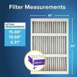Filtrete 16x20x4 AC Furnace Air Filter, MPR 1550, MERV 12, Fits Lennox & Honeywell, Allergen, Electrostatic Air Cleaning Filter, 2-Pack (actual size 15.88x19.88x4.31 in)