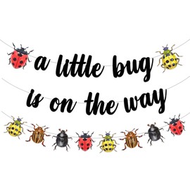 Little Bug Baby Shower Decorations A Little Bug is on the Way Banner Beetle Ladybug Garland Colorful Insect Themed Hanging Banners for Boys Girls Baby Shower Birthday Party Supplies