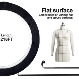 Medsuo 3 Rolls of Black Whiteboard Grid Marking Tapes 3 mm Width Graphic Tape Self Adhesive Chart Line Tape Pinstripe Tape 216 feet Per Roll for Classroom and Office Presentations