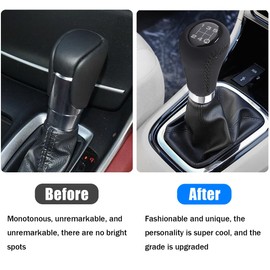 JNNJ Manual Gear Shift Knob Stick Head Shifter Lever Stick, Universal Shift Lever 5 Speed Shift Knob, Modification Manual Shifts Head Gears Aluminum Shifter, for Most Autos(Black-Line)