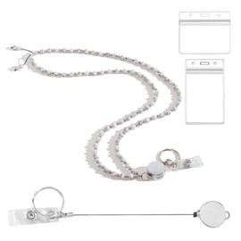 ID Badges and Keys Lanyard, Beaded Lanyards for Women and Teacher, Retractable Cute Lanyard for use in Schools, Hospitals, Offices and Cruise Ships