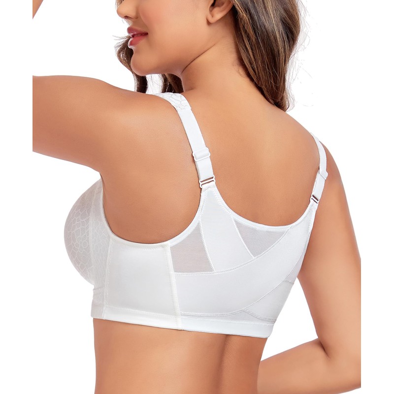 Exclare Women's Front Closure Posture Back Full Coverage Wirefree Everyday