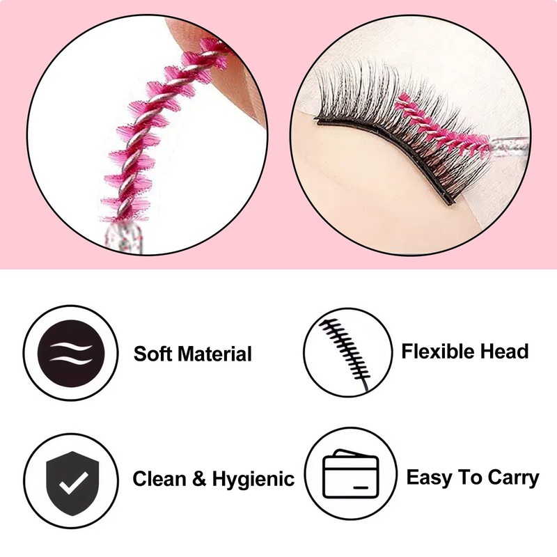 Corconess Skinny Mascara Wands 50pcs Mini Eyelash Brushes Disposable Lash