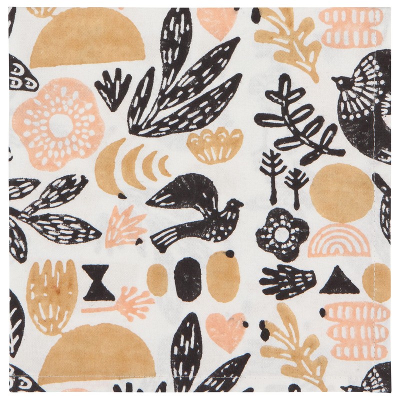 Danica Studio Cotton Dinner Napkins Block Printed, Myth