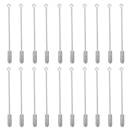 Healifty 20Pcs Needle Pin Copper Brooch Safety Long Needle Eye Pin Stick with Stopper Ends for DIY Jewelry Tie Hat Scarf Wedding Accessories 3.14 in Silver
