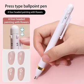 MOLILON Quick-Paint Dotting Tools 4 IN 1 Nail Dotting Pen Nail Art Pen Nail Art Tools Nail Design Kit for Dot Paint Manicure Tip, Pattern Tracing Pen, Ball Embossing Pen for Transfer Paper