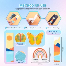 102-Piece Unique Calm Strips with 2 Texture Styles - Sensory Stickers for Focus Stress Relief and Anxiety Relief Items on Office & Classroom Desks, Anxiety Relief for Adults & Teens in 27 Styles