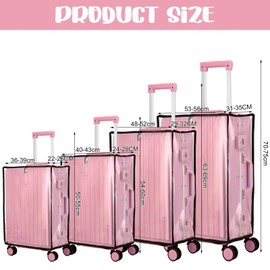 LDHHYH 4PCS Clear Suitcase Protectors, 22 24 28 30 Inch Suitcase Covers Protectors, Suitcase Cover for Luggage, PVC Clear Luggage Cover for Suitcases Wheeled Trolley Case Home Travel Case Accessories