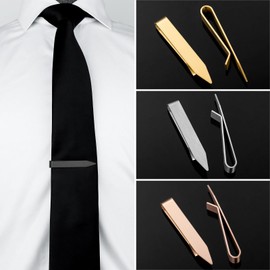 HAWSON Black Tie Clip for Men, 2.2 Inch Skinny Tie Bar, Matte Brushed Minimalist Design Tie Pin, Secure Hold for Formal Suits, Wedding & Business Dad Gift