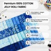 Craftido-18 Options-100% Cotton Jelly Roll Fabric Precut Strips for Quilting,