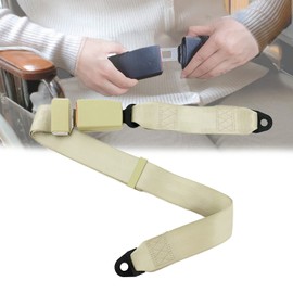 Elderly Wheelchair Seat Belt - Electric Scooters Replacement Waist Strap for Disabled Anti Slip,Adjustable up to 48"L, Quick Release Buckle (Beige)