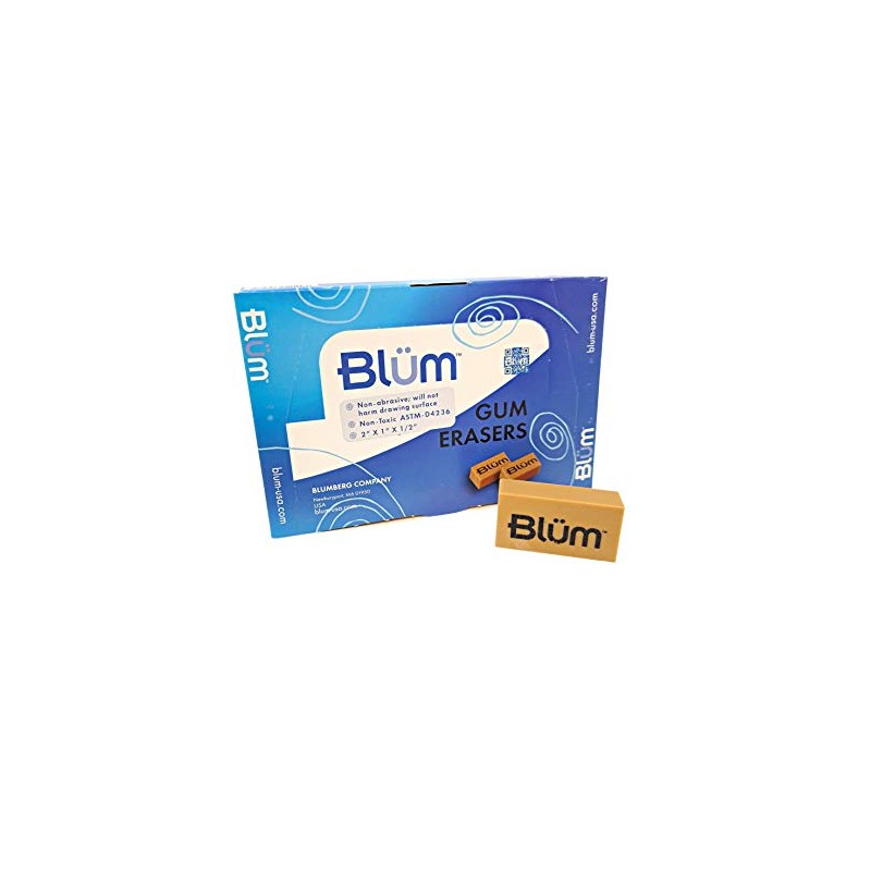 BLUM ART GUM ERASER x12- removes pencil from books and