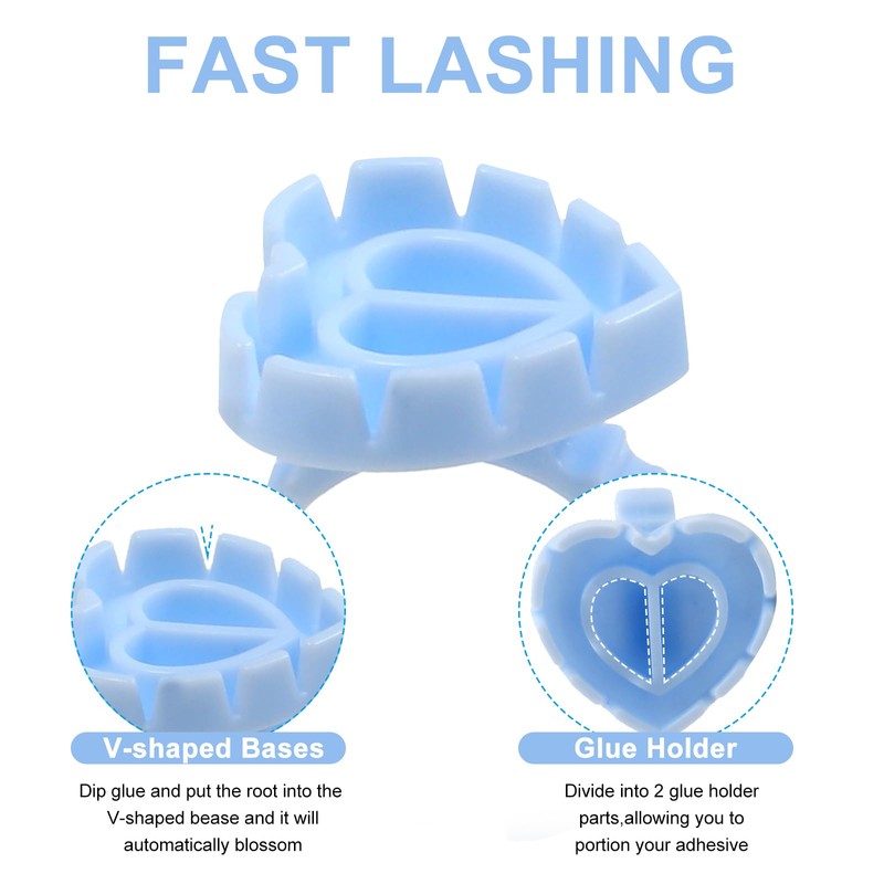200 pieces of disposable plastic adhesive rings Eyelash adhesive rings