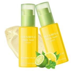 2PCS Green Tangerine Vitamin C Serum, Vitamin C Serum for Face, Dark Spot Remover for Face with Niacinamide, Arbutin and Green Tangerine | Anti-Aging, Evening Skin Tone