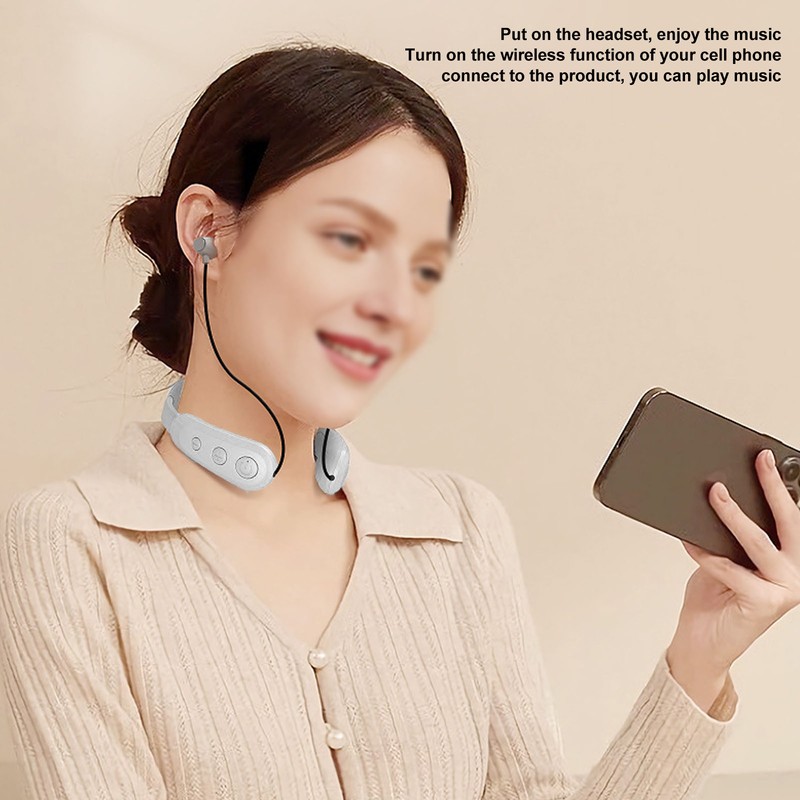 Portable Neck Massager Multifunction Electric Pulse Bluetooth Headset Relieve Fatigue